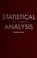 Cover of: Statistical analysis