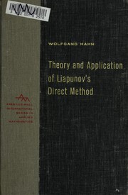 Theory and application of Liapunov's direct method by Hahn, Wolfgang