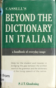 Cover of: Beyond the dictionary in Italian | P. J. T. Glendening