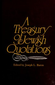 Cover of: A Treasury of Jewish Quotations