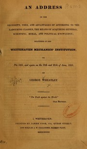 Cover of: An address on the necessity by George Wheatley