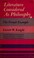 Cover of: Literature considered as philosophy