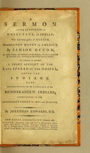 Cover of: A sermon at the execution of Moses Paul, an Indian | Samson Occom