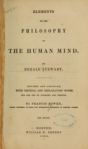 Cover of: Elements of the philosophy of the human mind. by Dugald Stewart