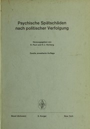 Cover of: Psychische Spätschäden nach politischer Verfolgung. by Helmut Paul