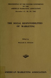 Cover of: The social responsibilities of marketing by American Marketing Association.