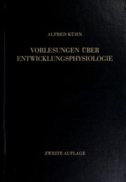 Cover of: Vorlesungen über Entwicklungsphysiologie.
