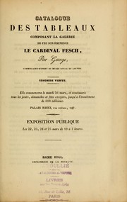 Cover of: Catalogue des tableaux composant la galerie de feu son ©♭minence le Cardinal Fesch