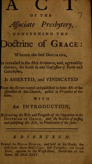 Acts of the Associate Presbytery by Associate Presbytery (Scotland : 1733-1744)