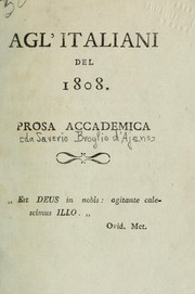 Cover of: Agl'Italiani del 1808: prosa academica