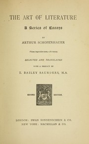 Cover of: The art of literature by Arthur Schopenhauer