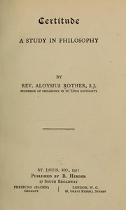 Cover of: Certitude by Aloysius Joseph Rother