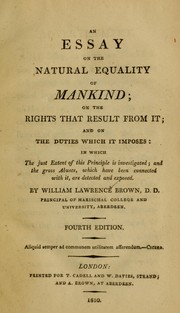 Cover of: An essay on the natural equality of mankind: on the rights that result from it, and on the duties which it imposes ...