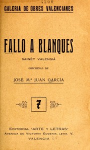 Cover of: Fallo a blanques: sainet en un acte y en prosa