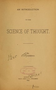 Cover of: An introduction to the science of thought by Stephen Southric Hebberd