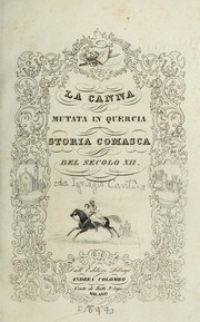 Cover of: La canna mutata in quercia: storia comasca del secolo XII
