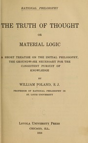 Cover of: The truth of thought by William Poland, William Poland