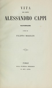 Cover of: Vita del conte Alessandro Cappi