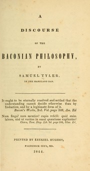Cover of: A discourse of the Baconian philosophy