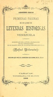 Cover of: Primeras páginas de un libro de leyendas históricas de Venezuela