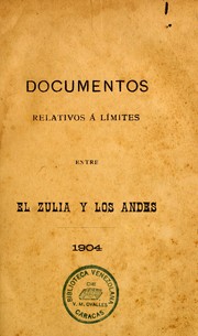 Cover of: Límites entre el Zulia y los Andes by 
