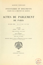 Cover of: Actes du Parlement de Paris: Deuxième série, de l'an 1328 à l'an 1350