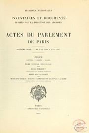 Cover of: Actes du Parlement de Paris by France. Parlement (Paris)