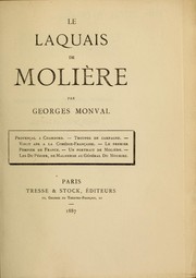 Cover of: Le laquais de Molière by Georges Monval