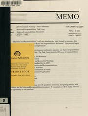 Cover of: Roles and responsibilities document by San Francisco (Calif.). HIV Prevention Planning Council. Roles and Responsibilities Task Force.