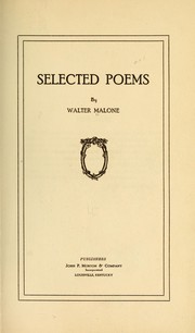 Cover of: Selected poems
