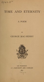 Cover of: Time and eternity: a poem