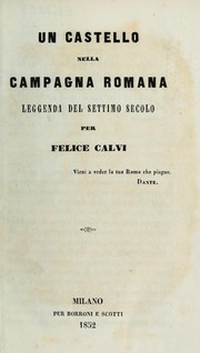 Cover of: Un castello nella Campagna romana: leggenda del settimo secolo