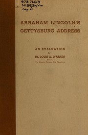 Cover of: Abraham Lincoln's Gettysburg address: an evaluation.