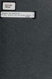Cover of: Abraham Lincoln and the Bixby letter