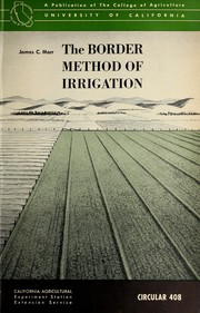 Cover of: The border method of irrigation by James C. Marr