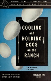 Cover of: Cooling and holding eggs on the ranch