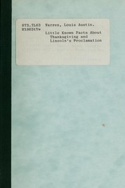Cover of: Little known facts about Thanksgiving and Lincoln's proclamation.