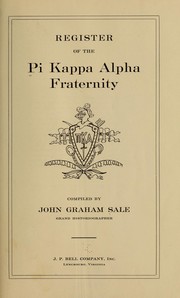 Cover of: Register of the Pi Kappa alpha fraternity by Pi Kappa Alpha.