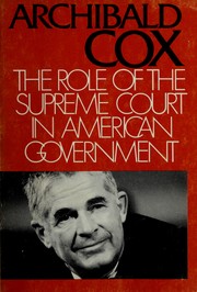 Cover of: The role of the Supreme Court in American government