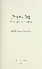 Cover of: Josephine Lang | Harald Krebs