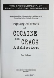 Cover of: Psychological effects of cocaine and crack addiction