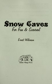 Cover of: Snow caves for fun & survival by Ernest Wilkinson