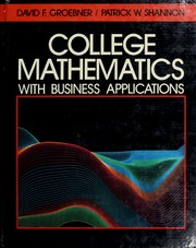 Cover of: College mathematics with business applications.
