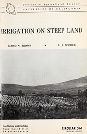 Cover of: Irrigation on steep land