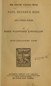Cover of: Paul Revere's ride, and other poems