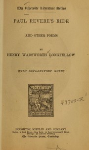 Cover of: Paul Revere's ride, and other poems by Henry Wadsworth Longfellow