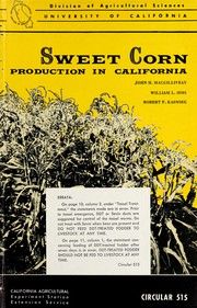 Cover of: Sweet corn production in California