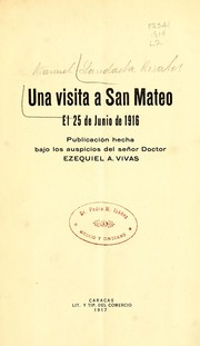 Cover of: Una visita a San Mateo by Ezequiel A. Vivas