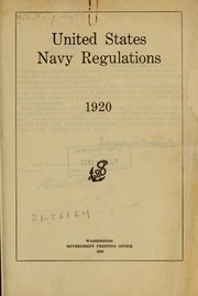 Cover of: United States navy regulations, 1920.