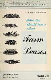 Cover of: What you should know about farm leases